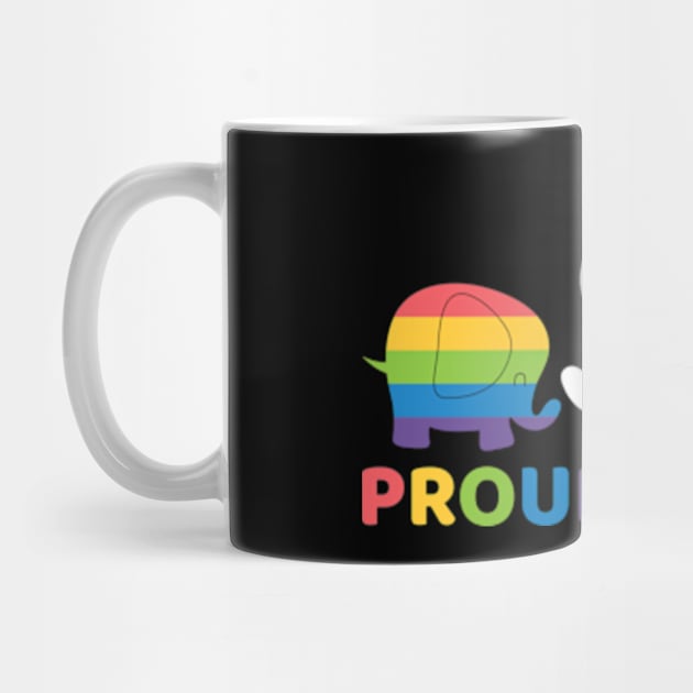 Proud Mama LGBTQ Pride Elephant Mom & Kid by JaiStore